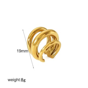 1 Piece Classic Simple Style Solid Color Geometric Stainless Steel  Gold Color Women's Clip-on Earrings h5 Picture3